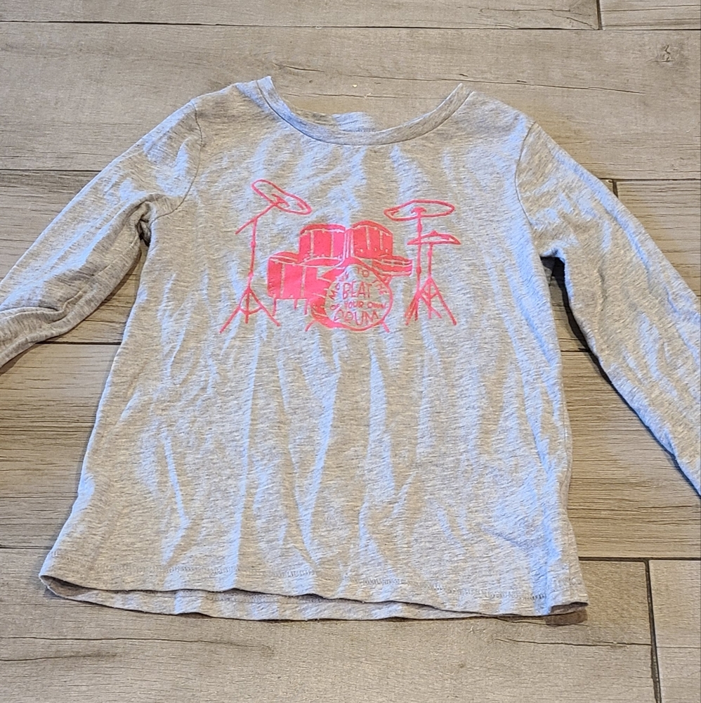 🦔Cat and Jack girls Rockstar drumset tee☀️